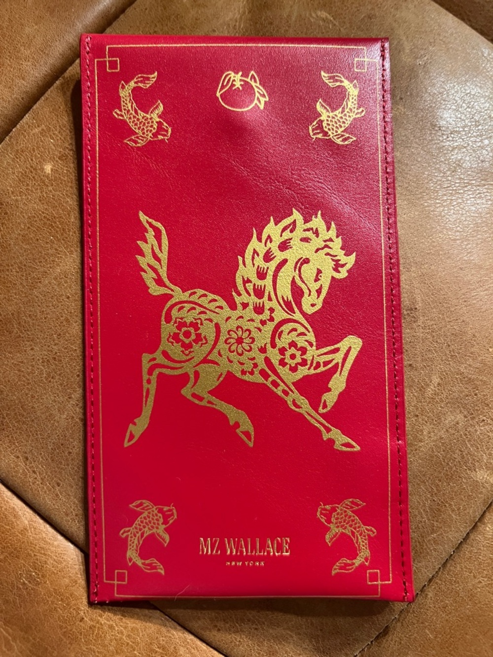 MZ Wallace Red Leather Lunar New Year Money Envelope Year of the Horse
